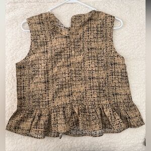 Women’s Stylish Tan and Black Top and Pants Set